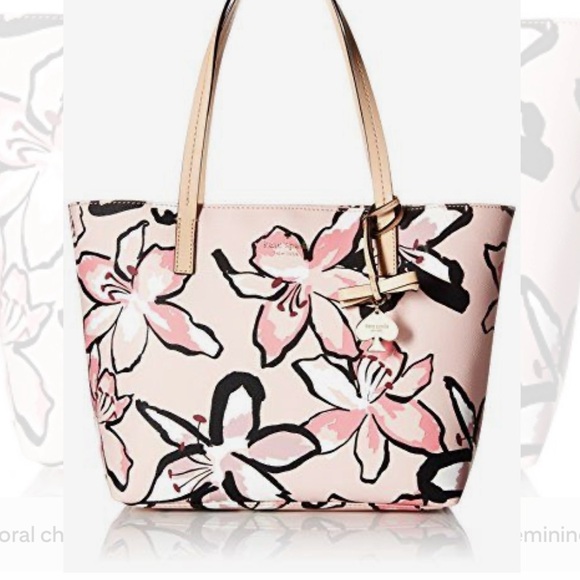 kate spade Handbags - Kate Spade Pink and Black Floral Tote